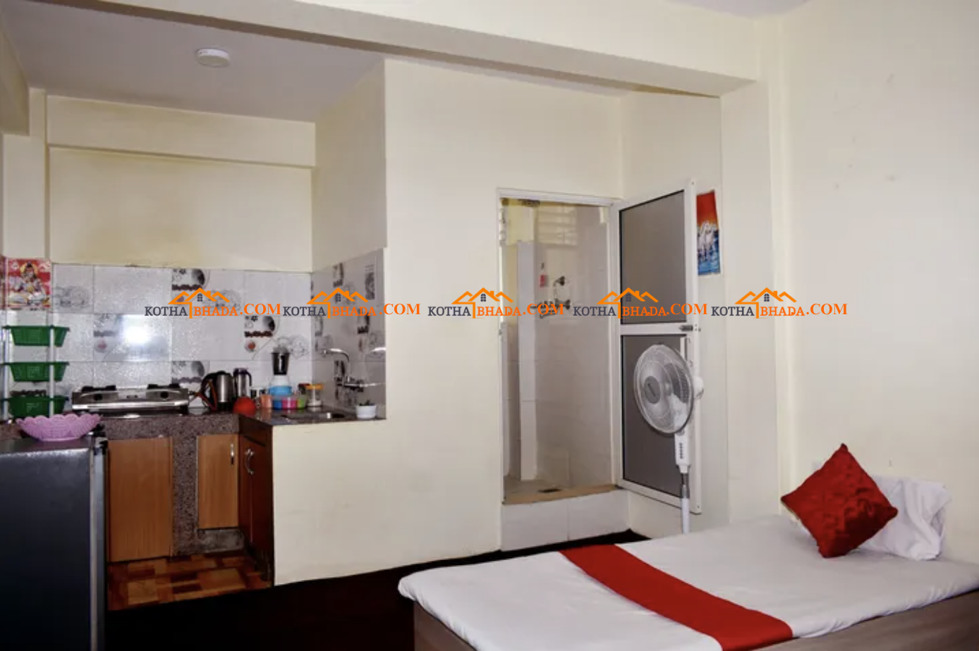 Fully furnished single room with attached bathroom and private balcony available for Short- Long Term Stay in Raniban